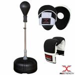 MAXSTRENGTH Standing Speedball Set Adjustable Punch Ball Boxing Reflex Trainer