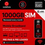 Three - Vodaphone Pre-Loaded 1000GB Data Sim - 5G Mobile Expiry April 2028 New