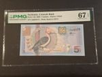 Central Bank of Suriname 5 Gulden 2000 PMG 67 EPQ Pick 146 S/N A0939575