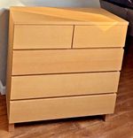 MUJI Oak 5 Drawer Chest of Drawers – Light Oak Bedroom Furniture