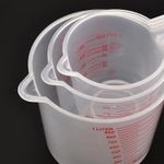 250/500/1000ML Set of 3 Measuring Cups Jug Clear Baking Kitchen Set Flour Water