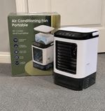 Air Con Cooler Portable Fan Dual Spray 3-Speed Air AC Unit USB 24cmx16.5cm