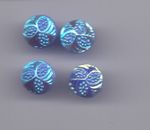4 diminutive glass vintage buttons - iridescent