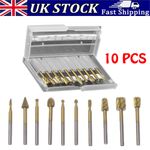 Tungsten Steel Solid Carbide Burrs 10pcs For Dremel Rotary Bit Accessories Kit