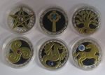 Celtic Culture Silver/Gold Plated 49mm Medals in Capsules In Celtic Dragon