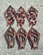 6 Pack Leaf Plastic Hair Claw Clips Brown/Multicolour With Teeth Women