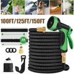 Heavy Duty Expandable Garden Hose Flexible Water Pipe 10 Pattern Spray Gun 150FT