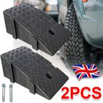 19cm High 2PC Portable Car Curb Driveway Ramps, Heavy Duty PE Threshold Ramps A