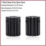 1 Mod Spur Gear 45# Steel Transmission Gear Teeth 10/12/14T Pinion Motor Gear