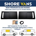 VW T5 T6 Window Glass Driver Sliding & Passenger Sliding INC FITTING KIT & UTRIM
