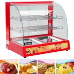 Commercial Hot Pizza Pie Food Warmer Buffet Display Case with 2 Rack+2Plate 800W