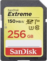SanDisk Extreme Plus 256GB SDXC Memory Card, Up to 150 MB/s, Class 10, U3, V30