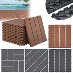 11/22/33/44/55pcs Decking Tiles Plastic Composite Interlocking Flooring 30x30cm