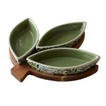 William Morris Willow Bough Set of 3 Leaf Snack Dishes & Tray