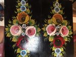 Narrowboat handpainted roses and castles 2 Door Panel Decals Stickers Transfers