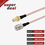 UHF Female PL259 SO239 to SMA Female 10cm Extension Adapter Pigtail Cable RG316