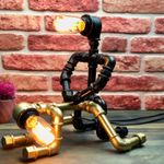 PipeMan Desk Lamp, Robot Lamp, Home Decor, Gift for him, Couple Valentine's day