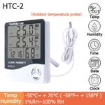 LCD Digital Thermometer Hygrometer Indoor Outdoor Weather Station Clock HTC-2 UK