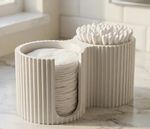 White bathroom Q-tip and extras holder for everything you need!