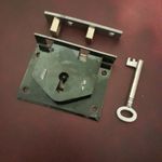 Antique Style Large Steel Brass Coffer Chest Box Lock With Keep & Key Working