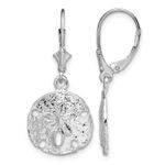 Real 925 Sterling Silver 34.66x15.41mm De-Ani Sand Dollar Leverback Earrings