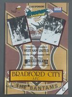 1991/92 BRADFORD CITY V WEST HAM UNITED 24-09-19991 RUMBELOWS LEAGUE CUP 2ND RND