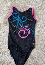Slyvia P Pink and Black Leotard Size AXS (30) Excellent Condition