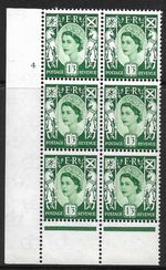 Sg XS22b Variety 9d Scotland Cream Cyl 4 No Dot perf B(I/P) UNMOUNTED MINT