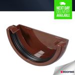 FloPlast Half Round External Stop End Guttering / Drainage BROWN - 112MM