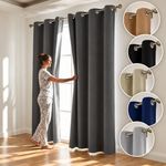 Thick Thermal Blackout Curtains Ready Made Eyelet Ring Top Pair Panel +Tie Backs