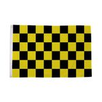 Flagtex Black and Yellow Check Sleeved Flag Checkered Flag with Eyelets