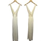 Vintage 70s Vanity Fair Nightgown Cream Lace Empire Maxi Slip Dress Size 34 S