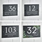 Slate House Sign Rustic House Number Personalised Door Plaque