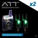 Gardner ATTa Underlit Bite Alarms & V2 ATTx Receiver Set of 2 - Carp Fishing Kit