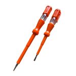 2PC ELECTRICAL MAINS VOLTAGE TESTER ELECTRICIANS INSULATED SCREWDRIVER