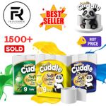 Panda Cuddle 3-Ply Quilted Embossed Toilet Tissue Rolls Ultra Soft & Strong Bulk