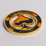'Play Smart' Gold Metal Poker Card Guard w/ Plastic Case