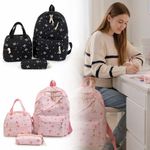 3-in-1 Backpack School Bag for Girl Cute Backpack With Cute Bow Print for School