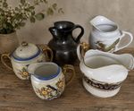 Vintage Mixed Milk Jugs Creamers Sugar Bowl Job Lot Aynsley Prinknash Bird