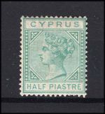 M27482 Cyprus 1881 1/2 P Emerald Green m/m Sg 11 Cat £200