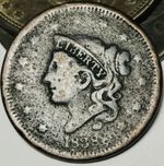 1838 Large Cent Coronet Head 1C Ungraded US Copper Coin CC29003