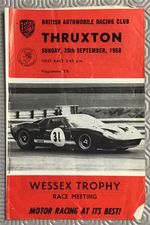 THRUXTON 29 Sep 1968 Wessex Trophy Race Meeting Official Programme