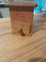 KYM Coffee Grinder Vintage Circa 1930-1950's Hand Crank Wood Metal Collectable 