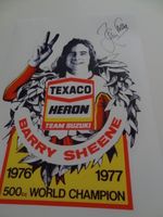MOTOR SPORT LEGEND & WORLD CHAMPION 1976 1977 SUZUKI BARRY SHEENE SIGNED REPRINT