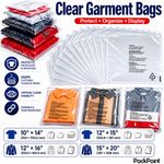 Clear Garment Bags Clear Cello Plastic Self Seal Packaging For Clothing T-Shirts