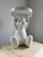 Large Teddy Bear Side Table Glossy White, Children’s Bedroom, Playroom Furniture