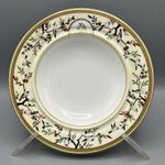 Mintons Antique 1882 Soup Plate Hand painted Birds Monogram A&M Fine crazing