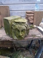 Old Stone Queens Head Corbel, Old Stone Carving, Vintage Stone Head Carving