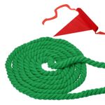 20' Tug of War Rope for Adults Teen Twisted Cotton Rope with Flag Green