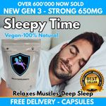 Sleeping Pills Natural 180 650mg Capsules Aids Sleep Sleepy Time Insomnia Relax